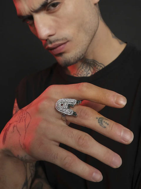 Bling A Alphabet Ring - Silver