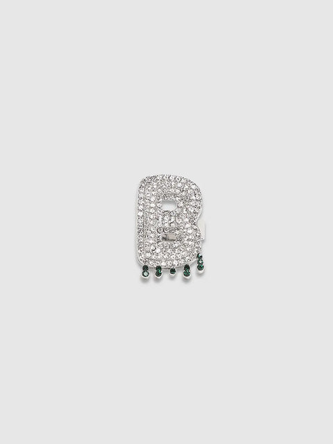 Bling A to Z Alphabet Ring - Silver