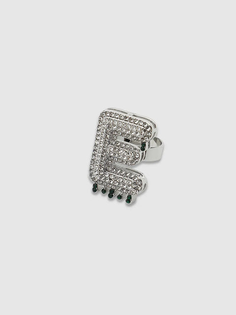 Bling E Alphabet Ring - Silver