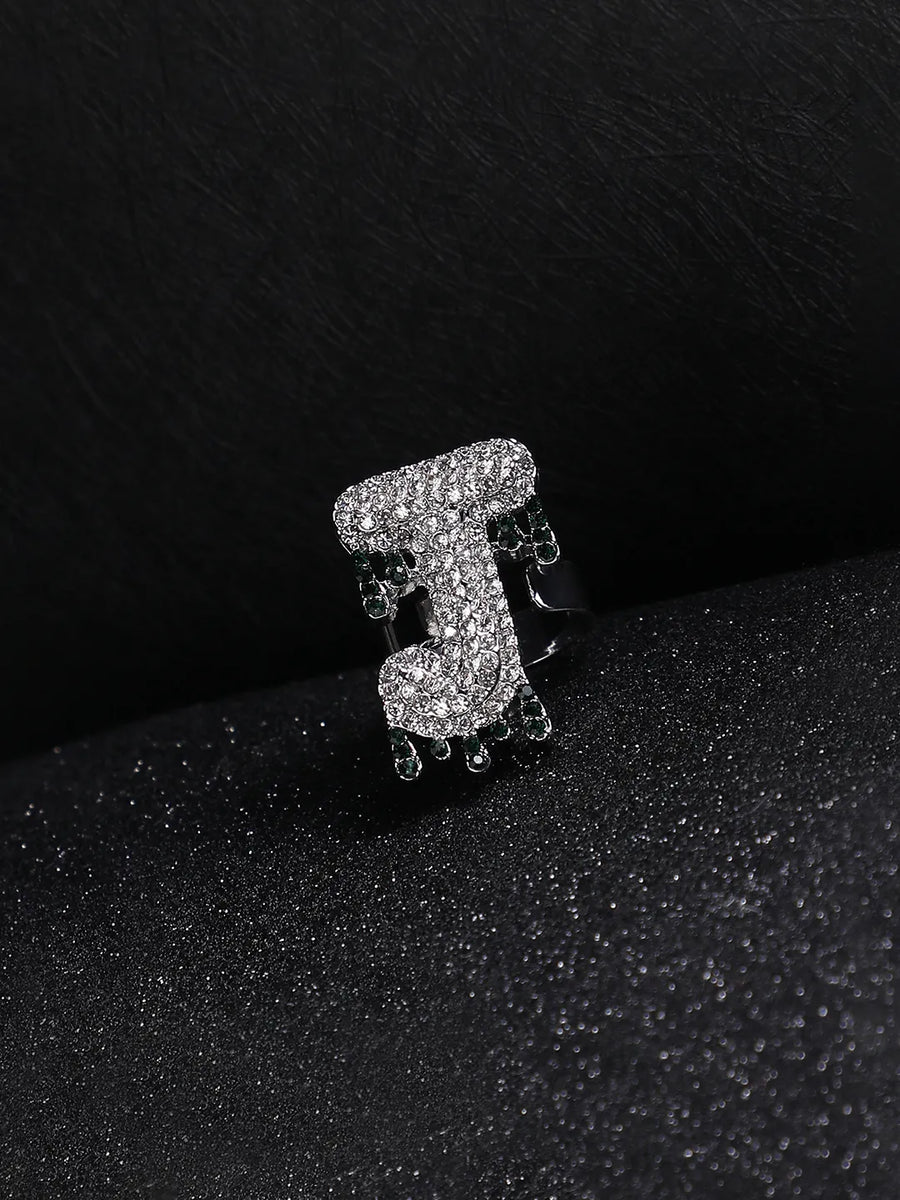 Bling J Alphabet Ring
