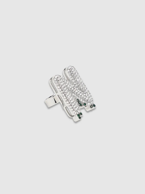Bling N Alphabet Ring - Silver