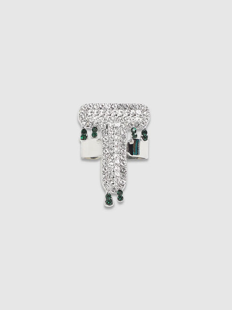 Bling A to Z Alphabet Ring - Silver