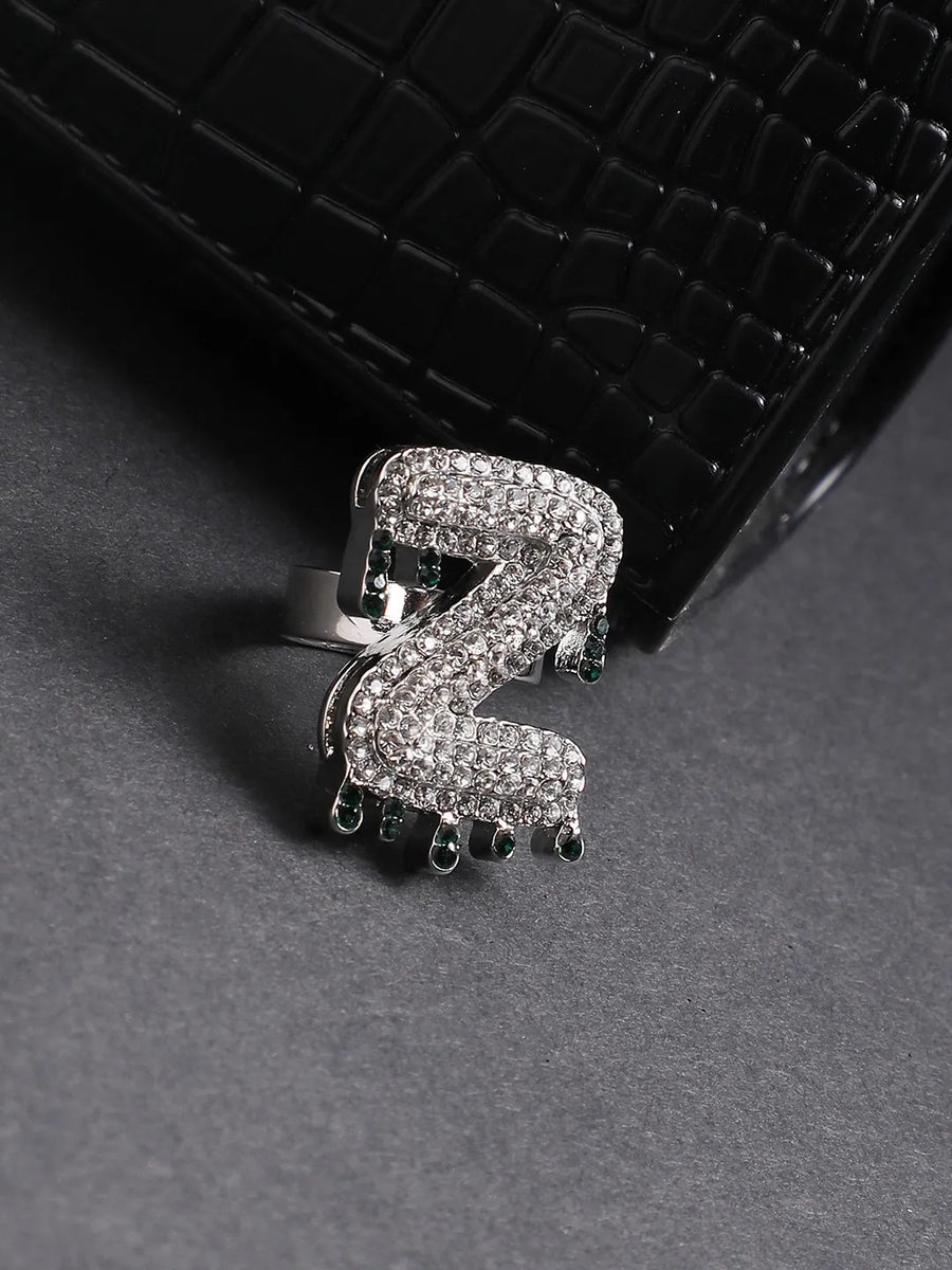 Bling Z Alphabet Ring