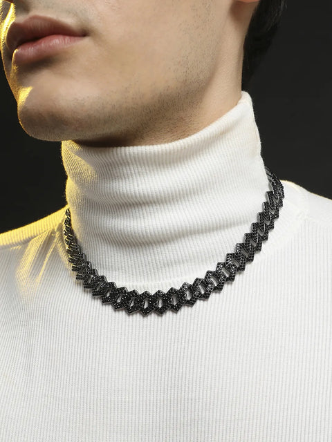 Embellished Chain - Charcoal Black