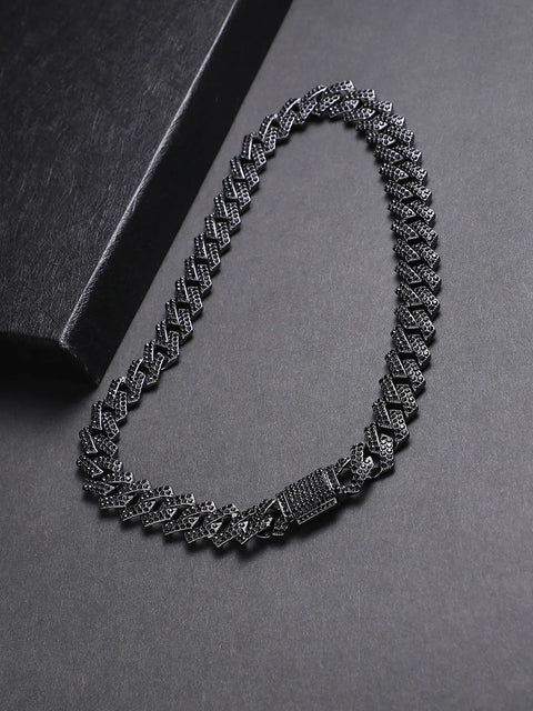 Embellished Chain - Charcoal Black