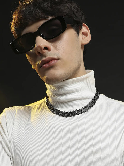 Embellished Chain - Charcoal Black