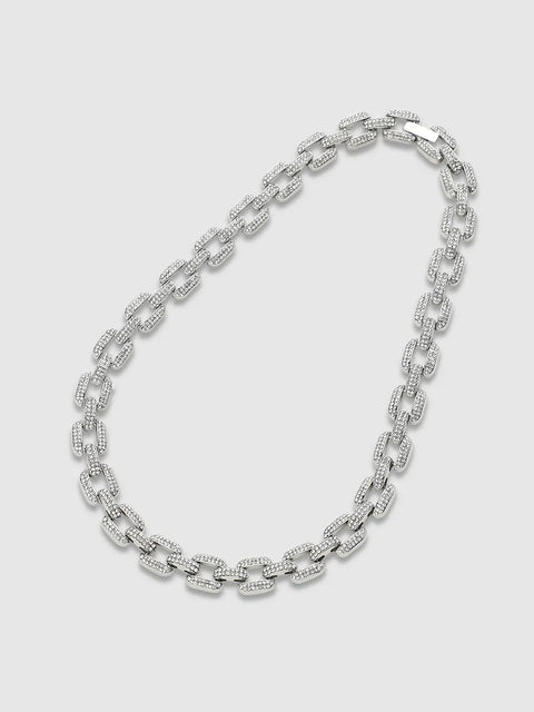 Embellished Overlay Chain - Silver