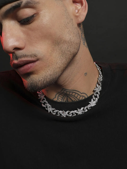 Embellished Thunder Chain - Silver