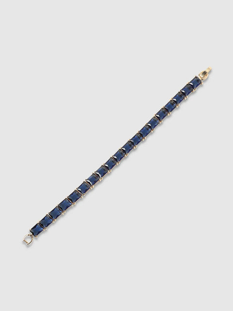 Geometric Stone Tennis Bracelet - Sapphire Blue