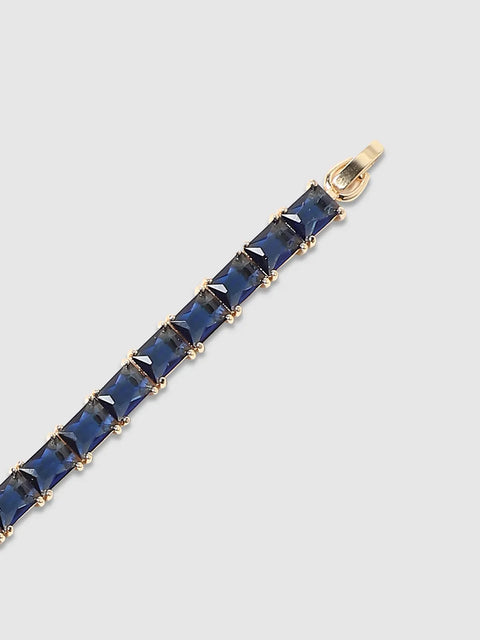 Geometric Stone Tennis Bracelet - Sapphire Blue