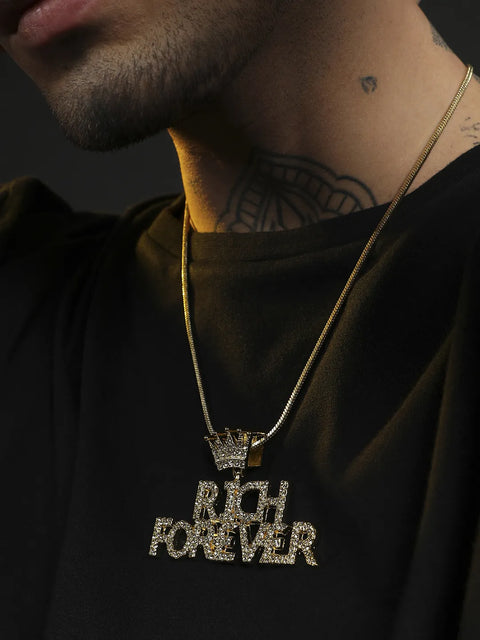 Mens-Rich-Forever-Pendant-Necklace-Silver
