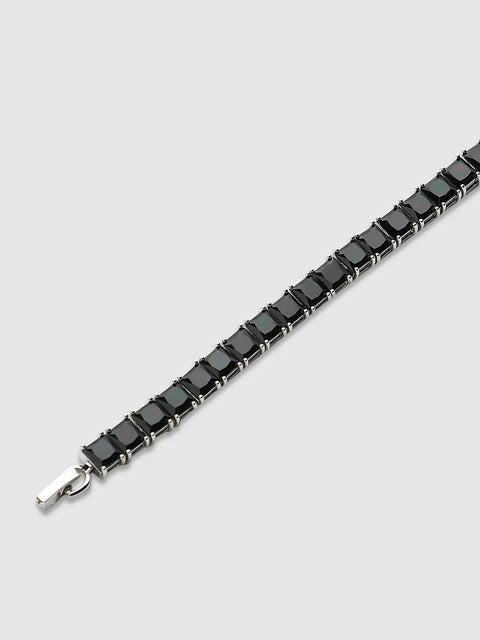 Mens-Square-Stone-Tennis-Bracelet-Charcoal-Black