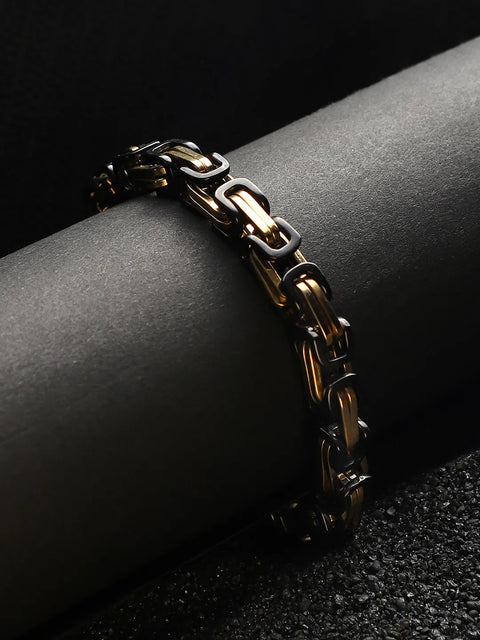 Twisted Chain Bracelet - Black & Gold