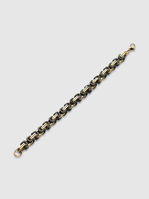 Twisted Chain Bracelet - Black & Gold