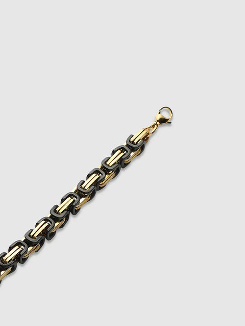 Twisted Chain Bracelet - Black & Gold