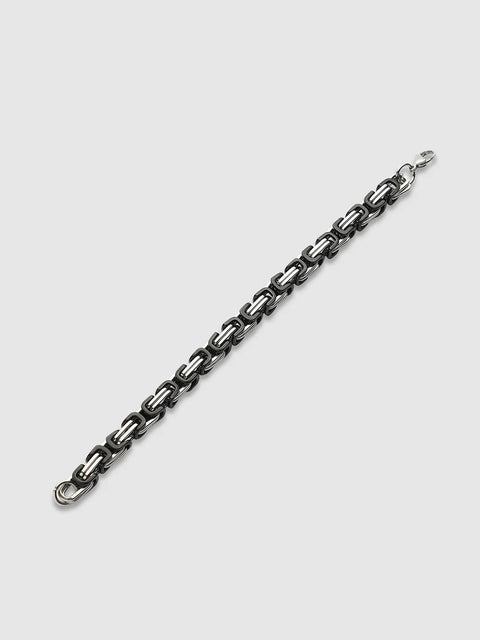 Twisted Chain Bracelet - Black & Silver