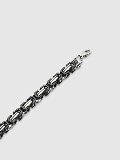 Twisted Chain Bracelet - Black & Silver